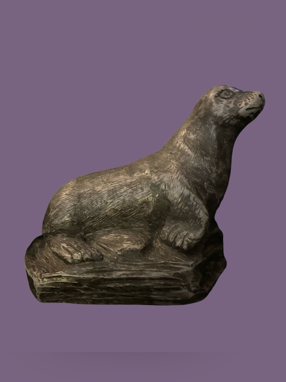 Vintage Pearlite Stonecraft Seal Figurine – Handcrafted in Canada